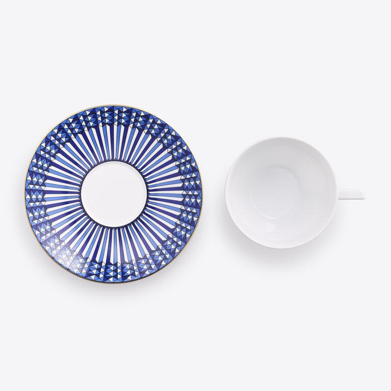 Arcadia Talleyrand Tea Cups & Saucers Baccarat in Porcelain Blue View 2