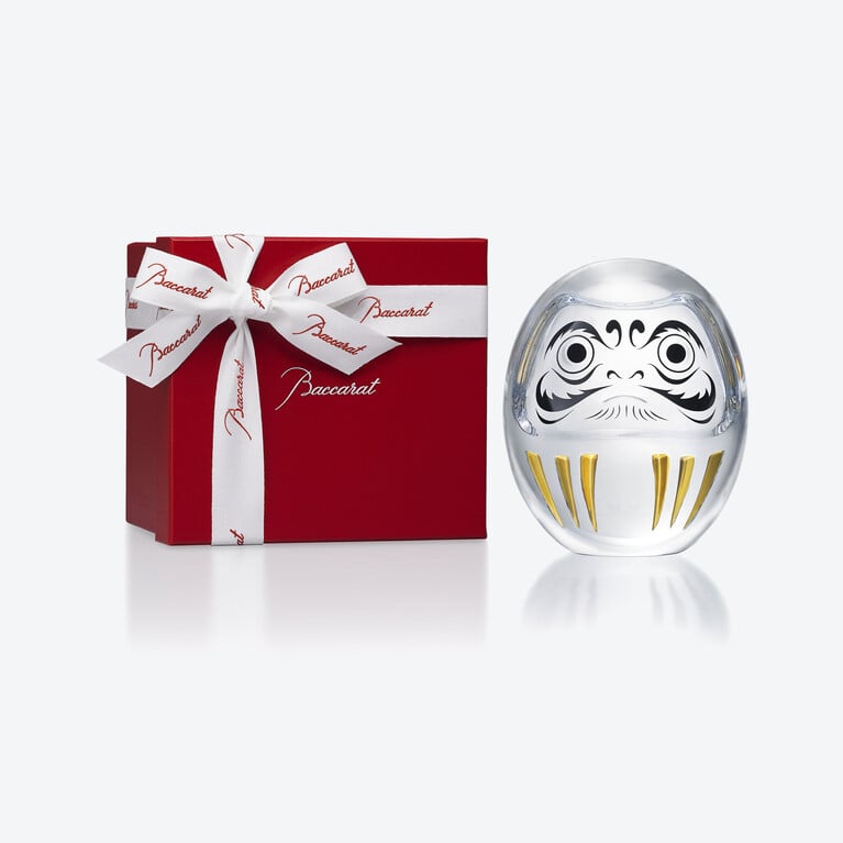 Daruma Figurine Baccarat in Crystal Gold