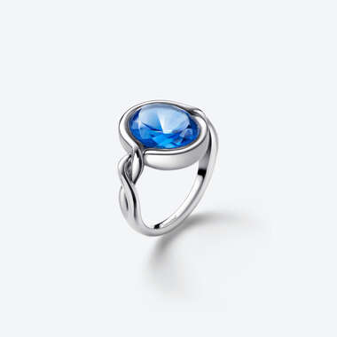 Croisé Silberner Ring Blau Siehe 1
