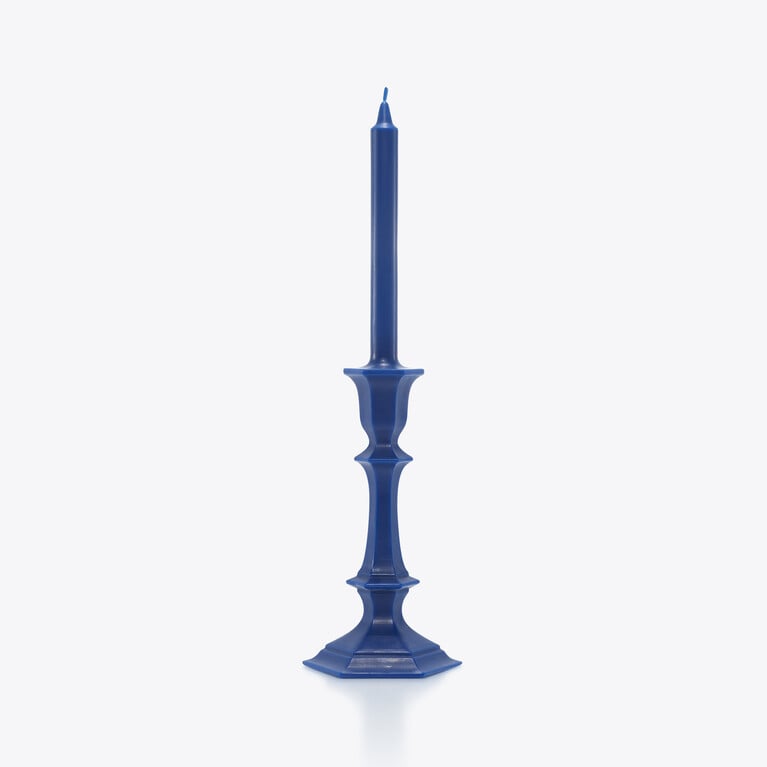 Harcourt Candlestick Candle Baccarat in Wax Blue View 1