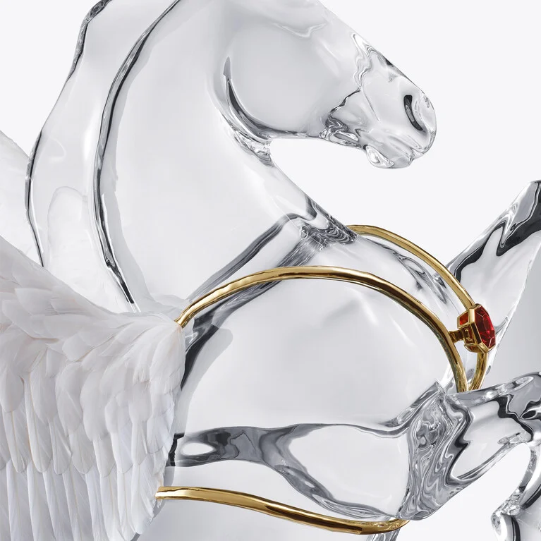 Olympus Pegasus Horse Sculpture Baccarat in Crystal Clear View 2