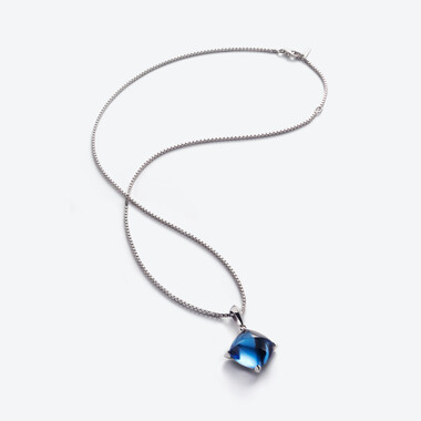 Médicis Silver Necklace Riviera Blue Baccarat