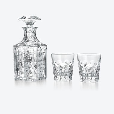 Harcourt Whisky Decanter And Tumblers Set Harry Nuriev Baccarat in Crystal Clear