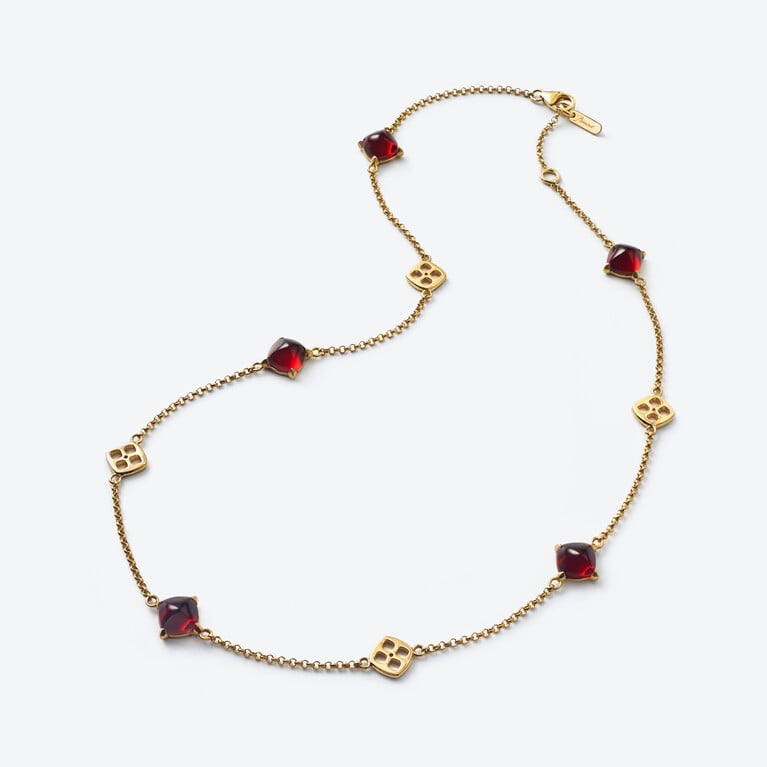 Mini M&eacute;dicis Necklace Baccarat in 18-Karat Gold-Plated Red View 1