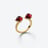 Mini M&eacute;dicis Toi&Moi Gold Plated Ring Baccarat in 18-Karat Gold-Plated Red