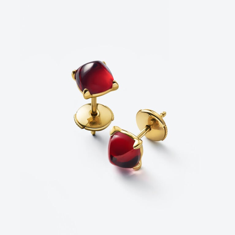 Médicis Gold Plated Earrings Baccarat in Gold Plated Red