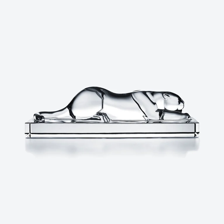 헤리티지 팬서(H&Eacute;RITAGE PANTHER SCULPTURE) Baccarat, 클리어 크리스탈로 만든 보기 1