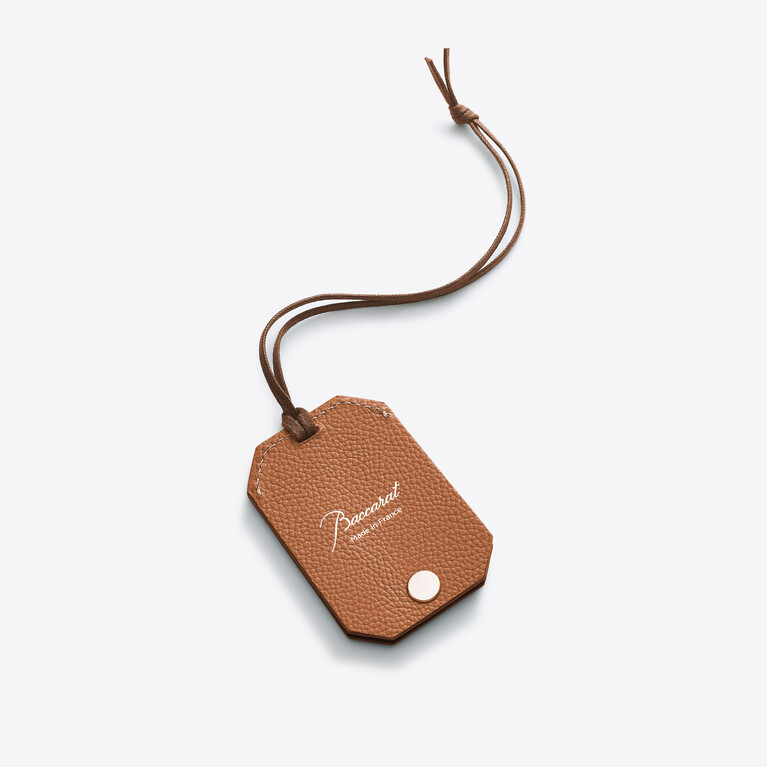 &Eacute;tiquette Octogone Baccarat en Cuir Marron Voir 1