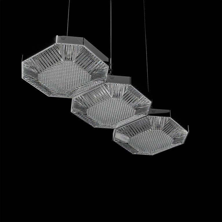 Octogone Ceiling Lamp (3L) Baccarat in Clear Crystal View 1