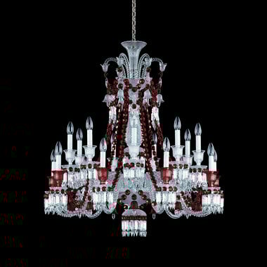 Zénith Chandelier Red (18L) Baccarat in Red Crystal