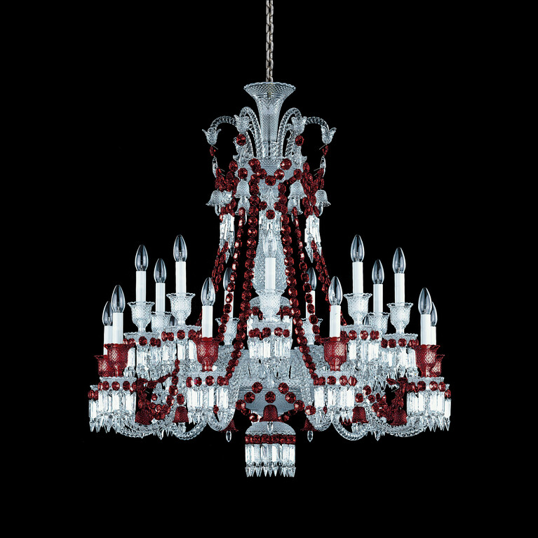 Zénith Chandelier Red (18L) Baccarat in Red Crystal