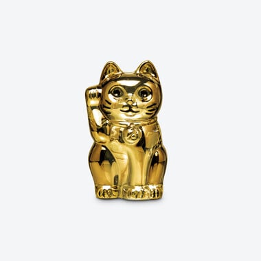 Cat Maneki Neko Figurine S Golden  Baccarat