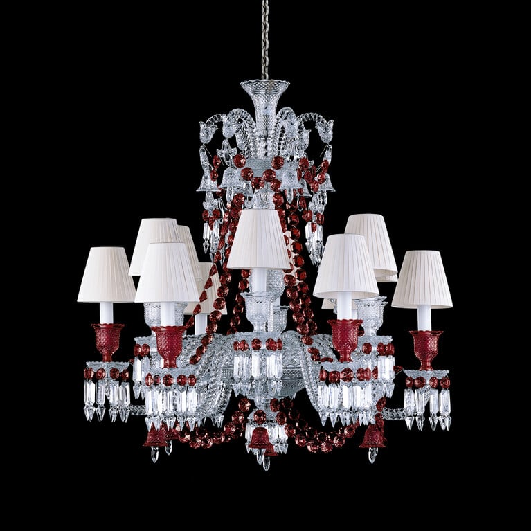 Zénith Chandelier Red (12L) Baccarat in Crystal Red