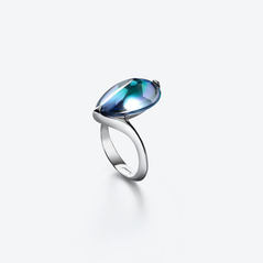 Select Fleurs De Psyd&eacute;lic Silberner Ring Baccarat in Blauem Silber