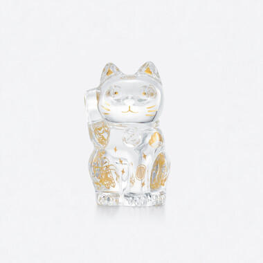 Cat Maneki Neko Figurine S Baccarat in Crystal Clear