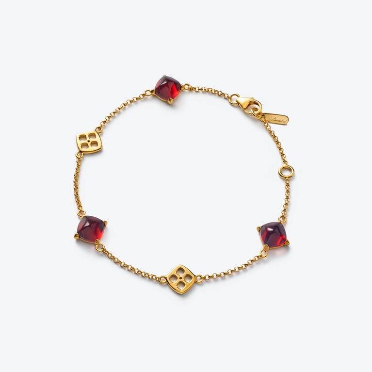 Mini Médicis Bracelet Baccarat in Gold Plated Red