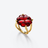 Trèfle Gold Plated Ring, Iridescent Red