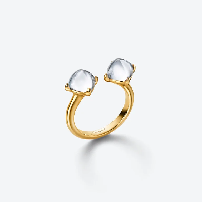 Mini M&eacute;dicis Toi&Moi Gold Plated Ring Baccarat in Gold Plated Clear View 1
