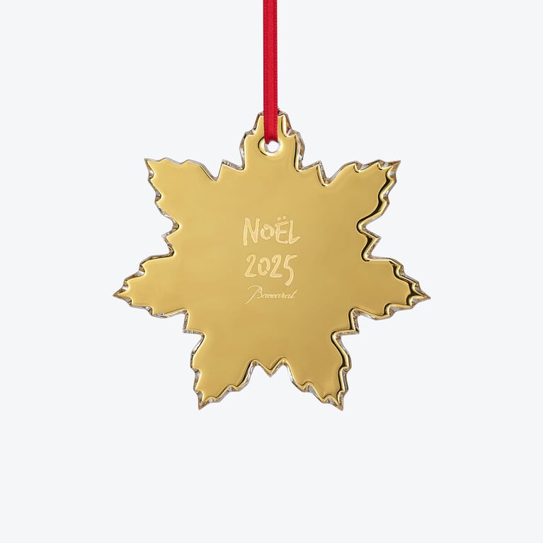 Noël Plaquette Palmette 2025 Baccarat en Cristal Or