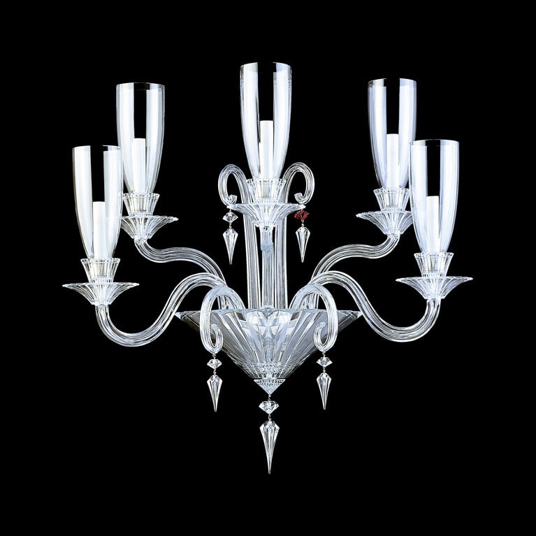 Mille Nuits Wandleuchte Glasschirmen (5L) Baccarat in Klarem Kristall