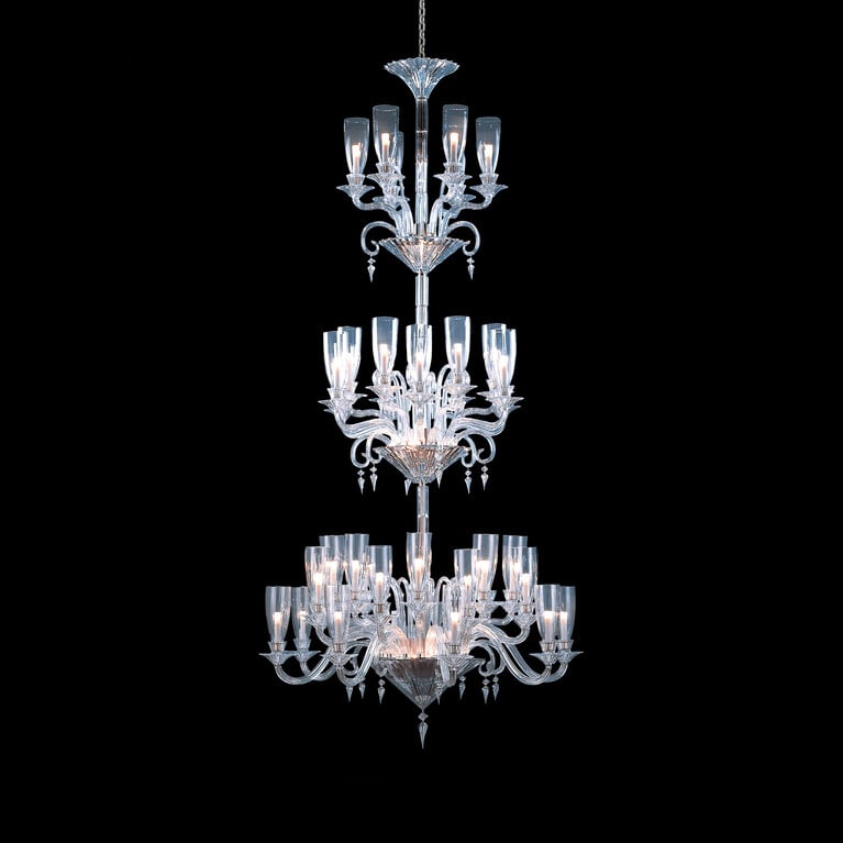 Mille Nuits Chandelier Hurricane Shades (42L) Baccarat, 透明水晶製成