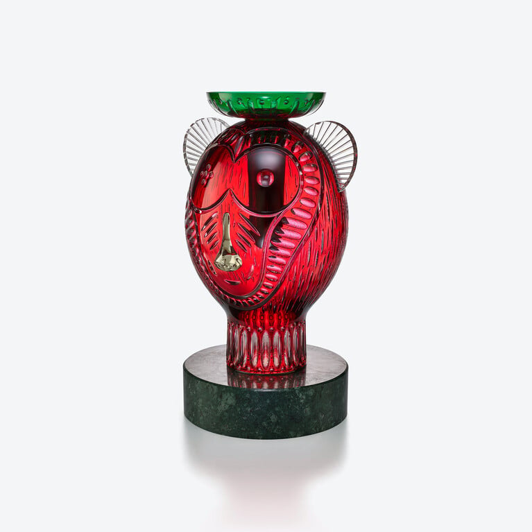 파우나크리스토폴리스 원숭이 (Faunacrystopolis Monkey Sculpture) Baccarat, 레드 크리스탈로 만든 보기 2