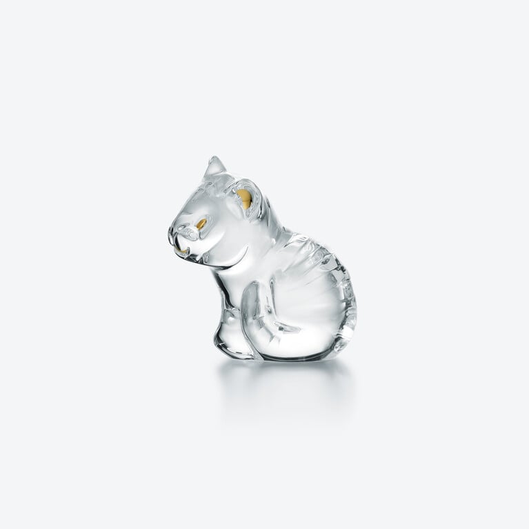Minimals Tiger Figurine Baccarat in Clear Crystal View 2