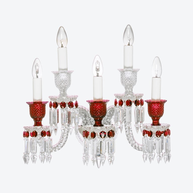 Z&eacute;nith Wall Unit Clear and Red (5L) Baccarat in Crystal Red