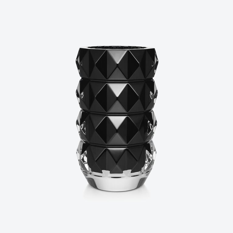Louxor Round Vase M Baccarat in Black Crystal