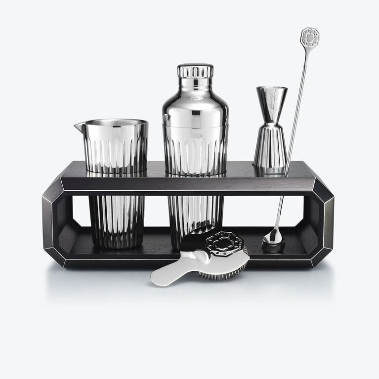 Octogone Bar Accessory Case Black Oak Baccarat in Wood Black