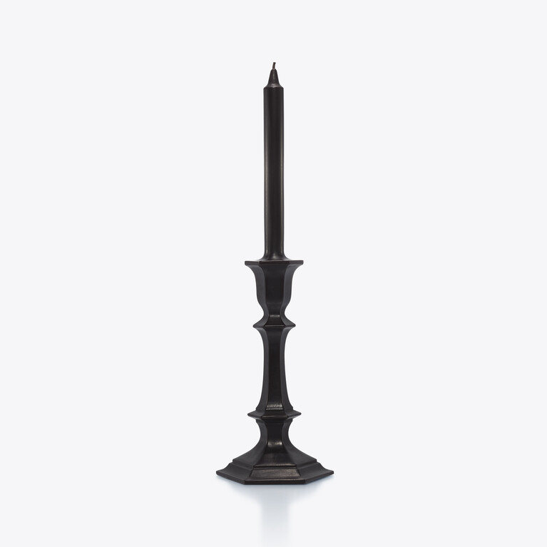 Harcourt Candlestick Candle Baccarat in Wax Black View 1