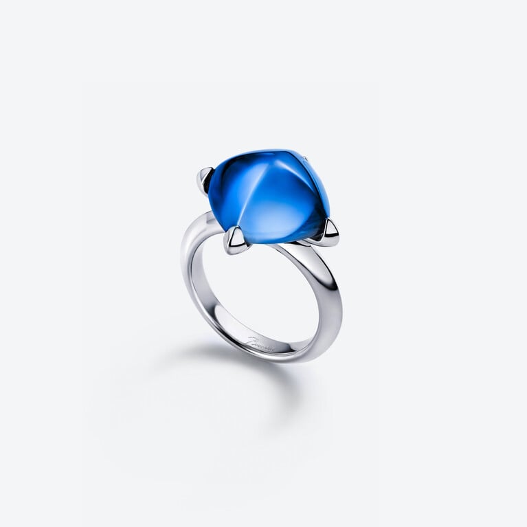Médicis Silberner Ring Baccarat in Blauem Silber