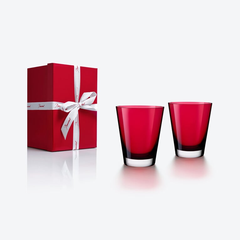 Mosa&iuml;que Tumblers Baccarat, Spirit glass in Crystal Red View 2