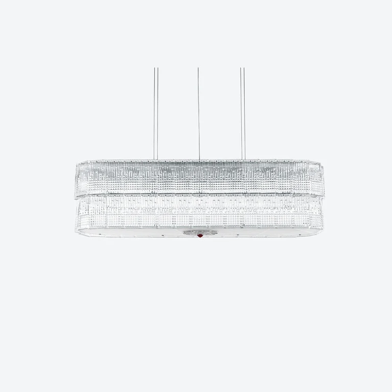 Tuile de Cristal Piccadilly Chandelier Rectangular Baccarat in Crystal Clear View 1