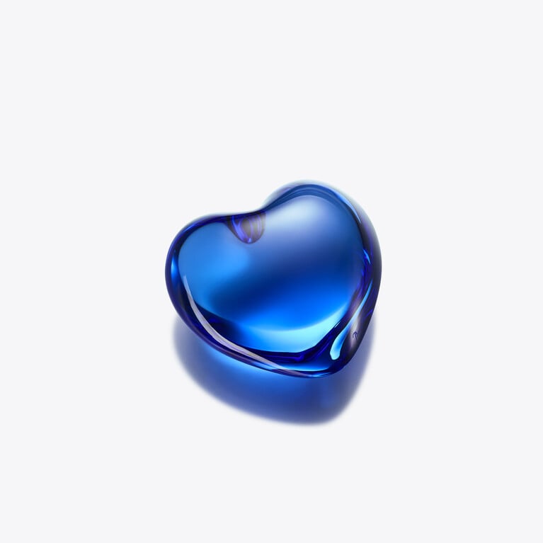 Cœur Amor Baccarat en Cristal Bleu