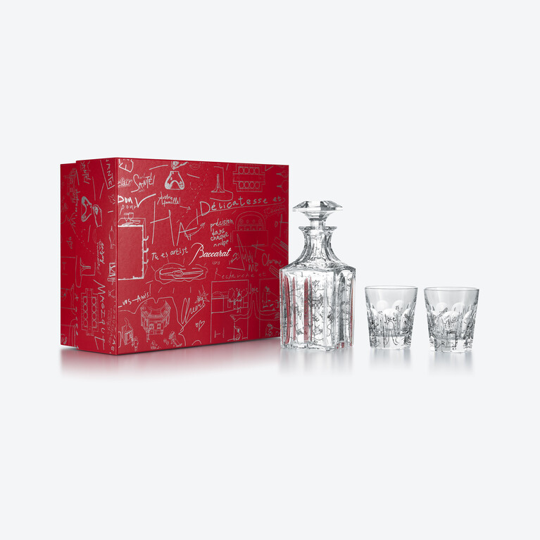 Harcourt Whisky Decanter And Tumblers Set Harry Nuriev Baccarat in Crystal Clear View 2