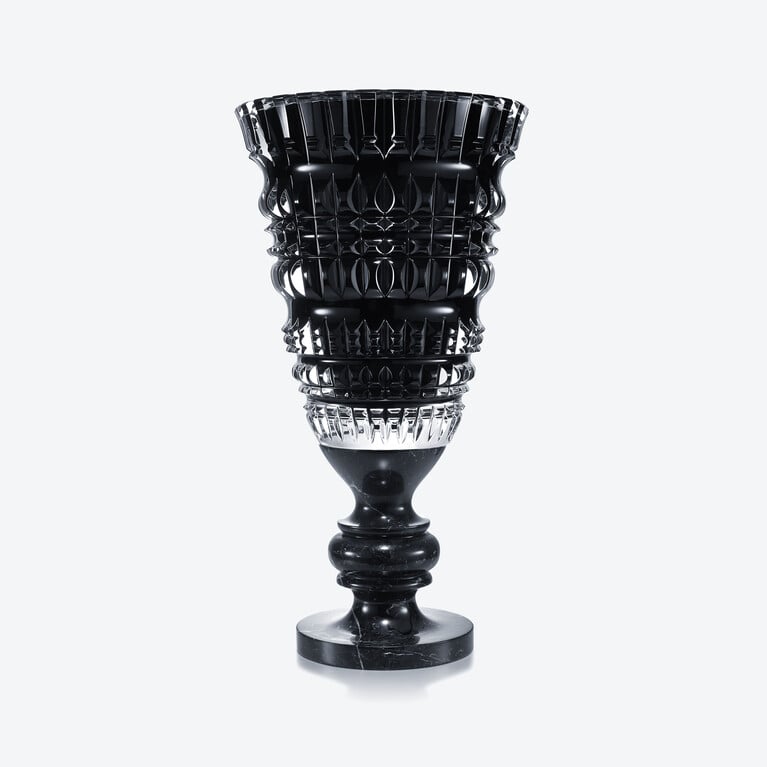 New Antique Vase Baccarat in Black Crystal