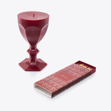 Harcourt Glass Candle & Arcadia Matches Red  Baccarat