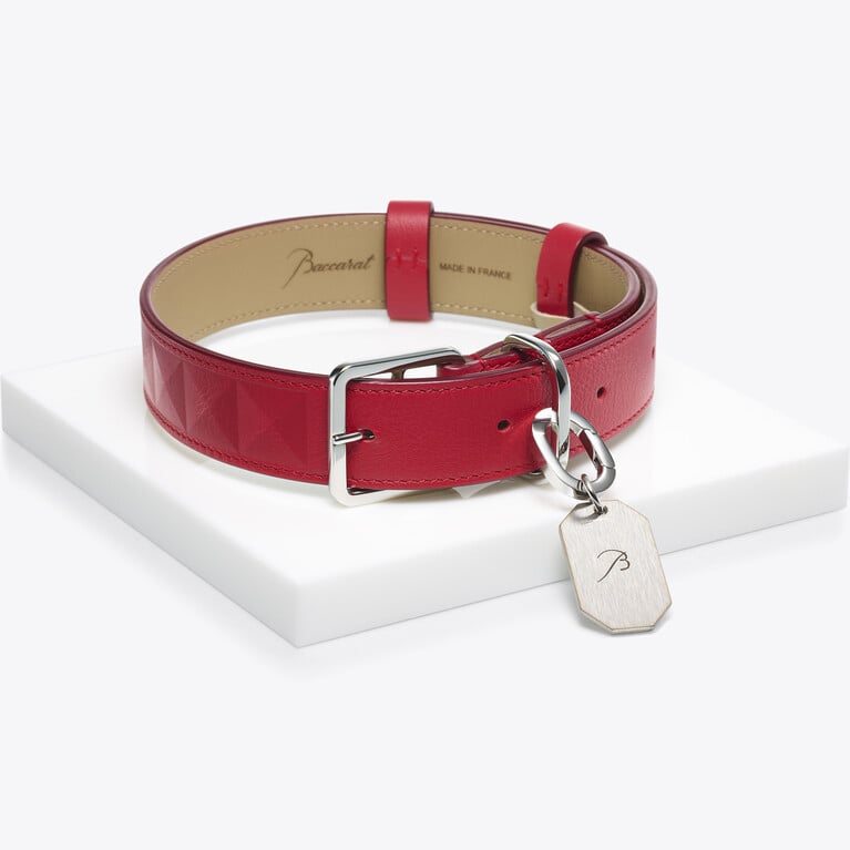 Louxor Pet Collar L Baccarat in Red Leather