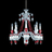 Z&eacute;nith Chandelier Red (8L) Baccarat、レッドのクリスタル製