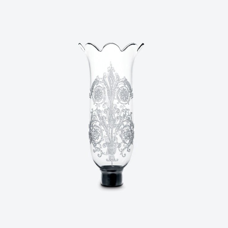 Tulip Hurricane Shade Scalloped Top Acanthus Baccarat in Crystal Clear