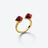 Mini Médicis Toi&Moi Vergoldeter Ring Rot spiegelnd