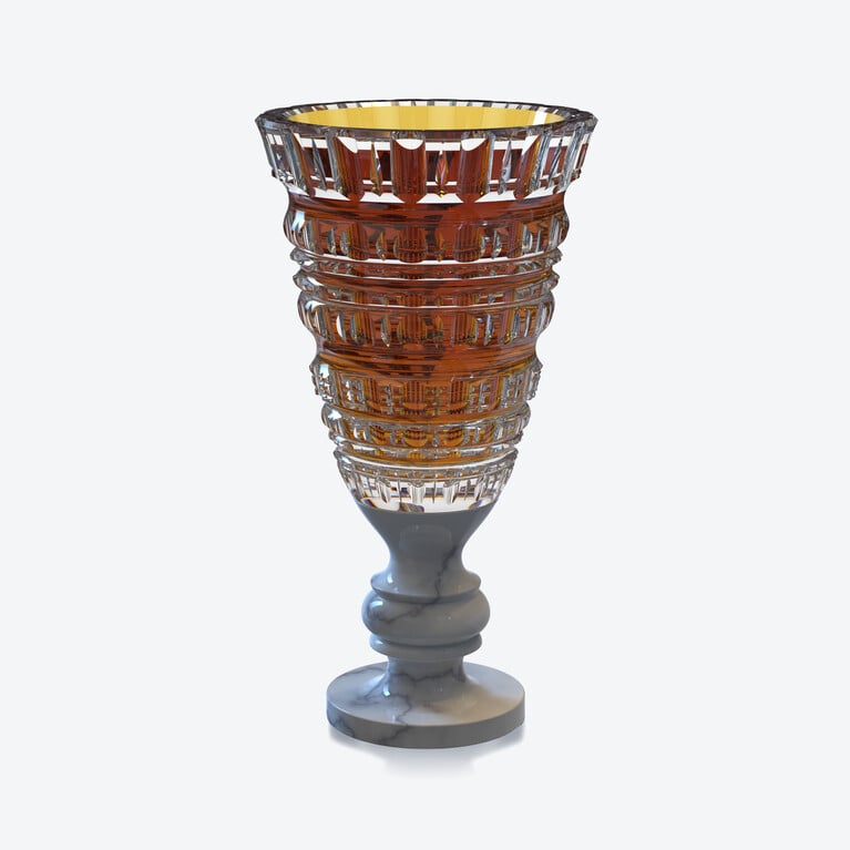 New Antique II Vase Baccarat in Crystal Yellow