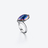 Fleurs de Psyd&eacute;lic Silver Ring Baccarat in Silver Blue