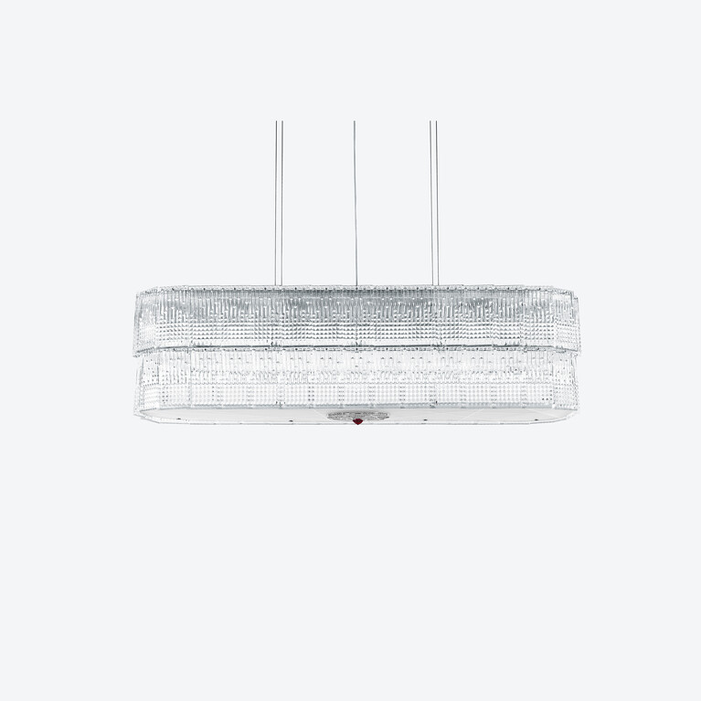 Tuile de Cristal Piccadilly Chandelier Rectangular Baccarat in Crystal Clear View 1