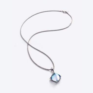 M&eacute;dicis Silver Necklace Baccarat in Silver Blue