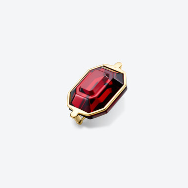 Harcourt Gold plated Brooch, Red Mirror