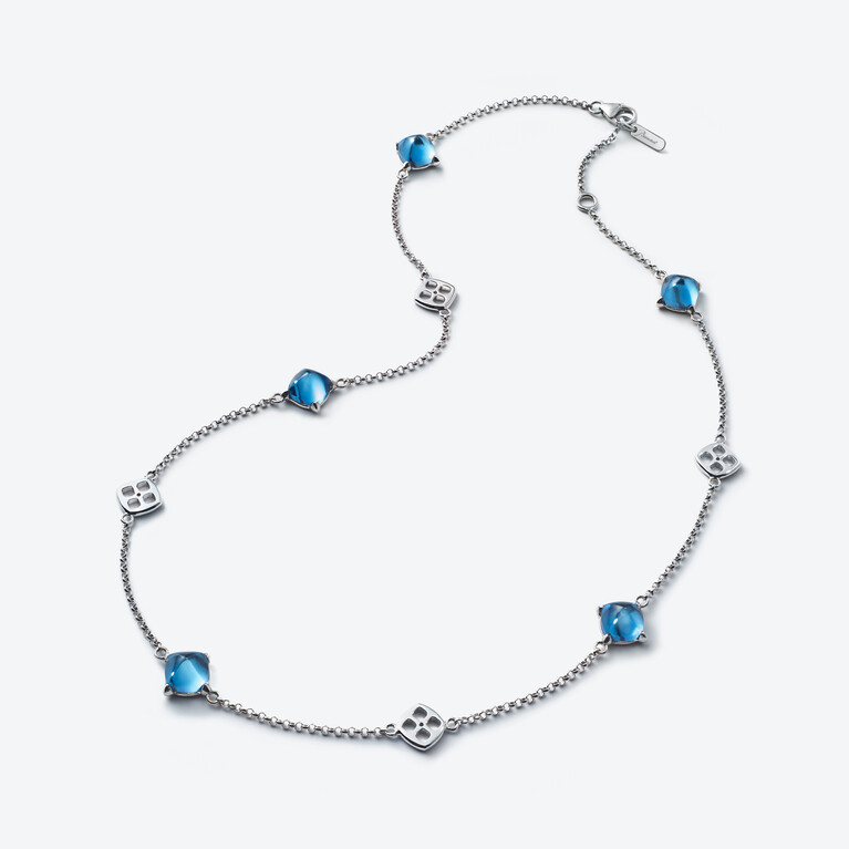 Mini M&eacute;dicis Necklace Baccarat in Silver Blue