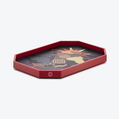 Octogone Pegasus Tray Baccarat in Lacquer Multicolor