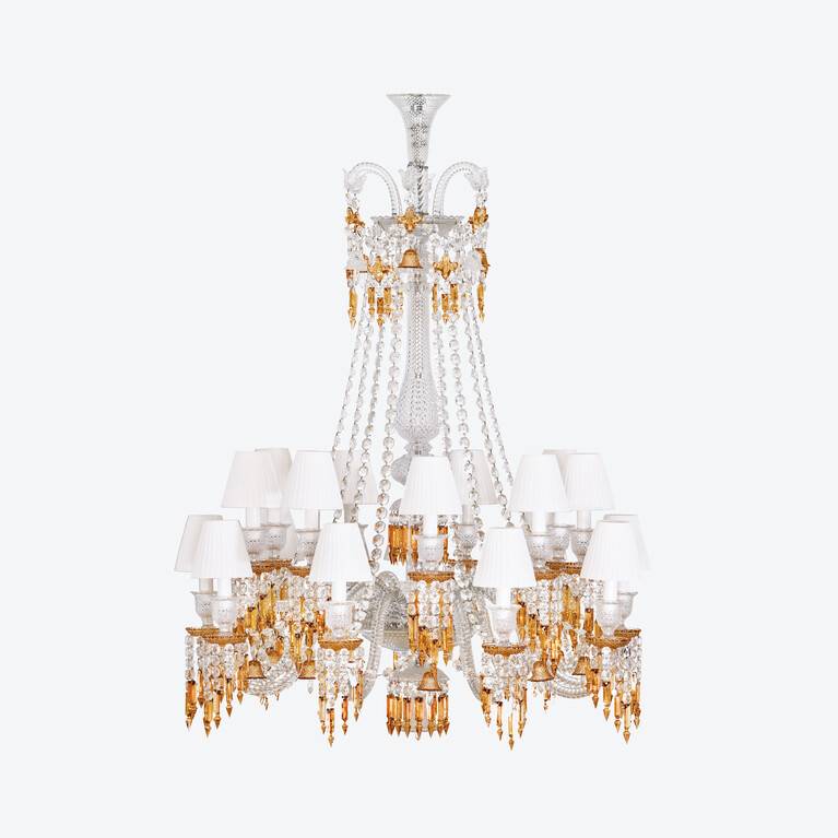 Z&eacute;nith Charleston Chandelier Long (18L) Baccarat in Crystal Yellow